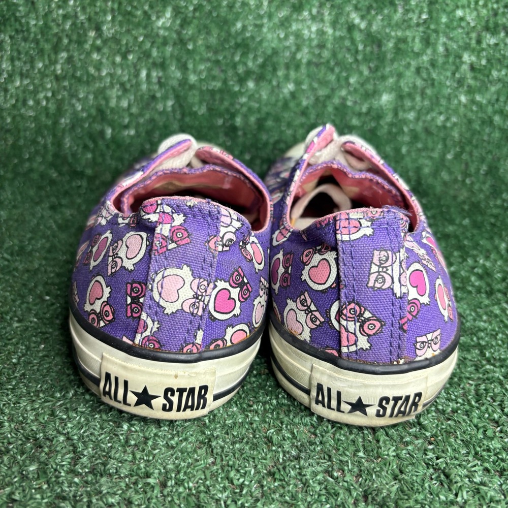 Converse Chuck Taylor All Star Owl Print Canvas Low Top Sneakers Purple Womens 9 - Picture 4 of 9